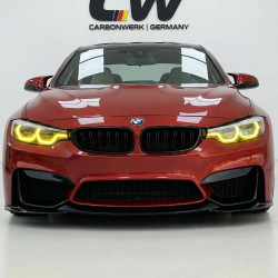 Carbonteile Tuning Frontlippe Lippe Schwert Front Spoiler ABS Glanz Schwarz V2 passend für BMW M3 F80 und M4 F82 - 3013