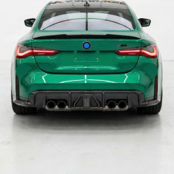 Carbonteile Tuning Heckdiffusor Diffusor Heck Ansatz Performance LED ABS Schwarz Glanz passend für BMW M3 G80 G81 M4 G82 G83 ...