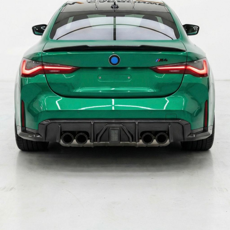 Carbonparts Tuning Heckdiffusor Diffusor Heck Ansatz Performance LED ABS Schwarz Glanz passend für BMW M3 G80 G81 M4 G82 G83 ...