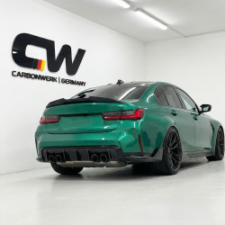 Pièces en carbone Tuning 1849 - Hecksplitter Splitter Ansatz Flaps Heck Performance Vollcarbon passend für BMW M3 G80 G81