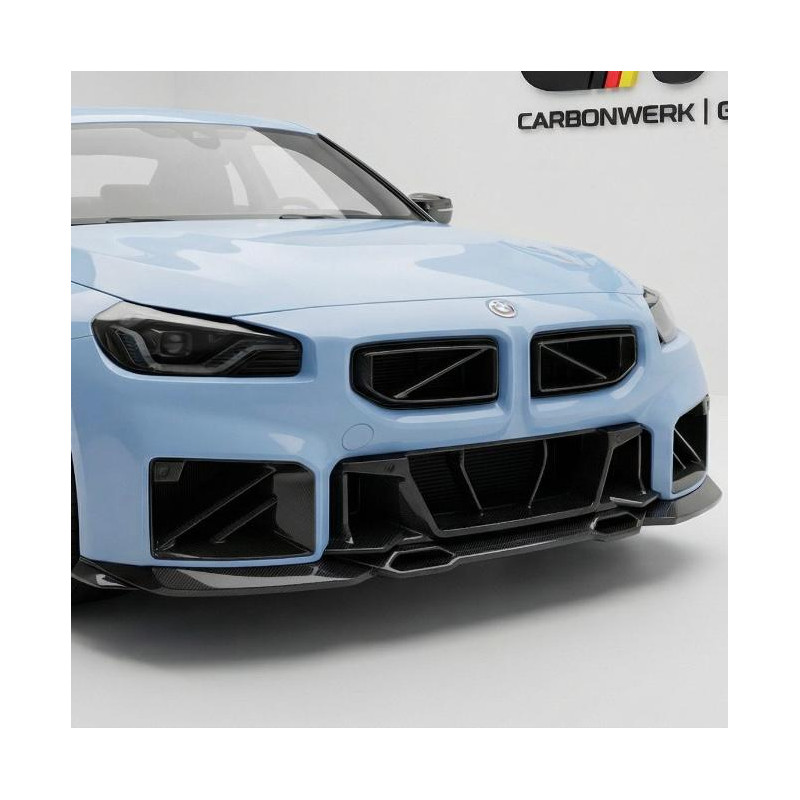 Pièces en carbone Tuning 2256 - Frontaufsatz Frontlippe Spoiler Schwert VA Vollcarbon passend für BMW G87 M2