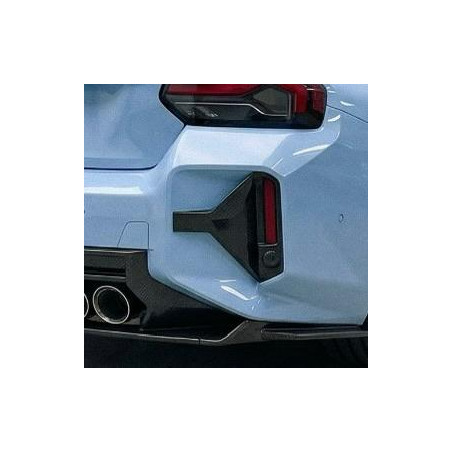 Pièces en carbone Tuning 2263 - Heckaufsatz Splitter Canards Kotflügel Seitenwand hinten V2 Vollcarbon passend für BMW G87 M2