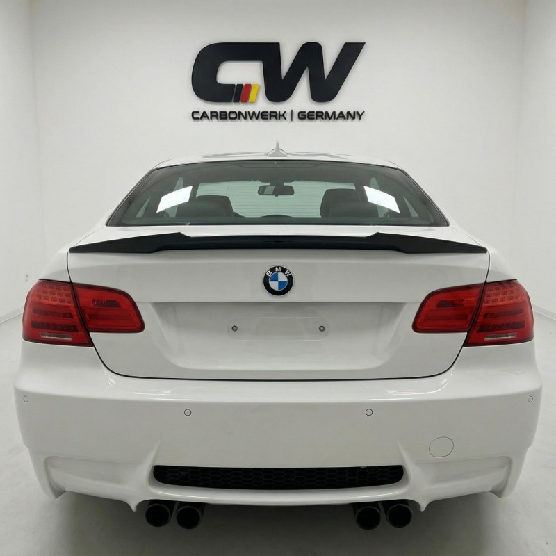 Pièces en carbone Tuning 2436 - Heckspoiler Lippe Spoiler Highkick schwarz glänzend passend für BMW 3er E92 Coupe