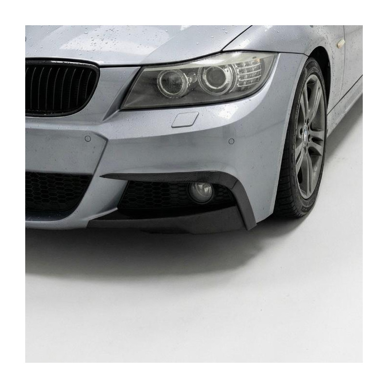 Carbonteile Tuning 2734 - Canards Abdeckungen Flaps Splitter ABS Glanz für BMW 3er E90 E91 LCI M Paket