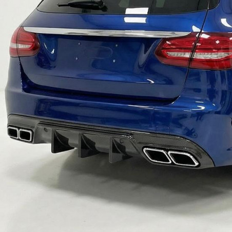 Pièces en carbone Tuning 1483 - Diffusor Carbon passend für Mercedes C-Klasse W205 S205 C63 C63S AMG