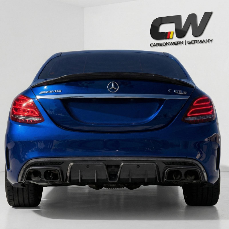 Carbonteile Tuning 1492 - Diffusor B Carbon passend für Mercedes C-Klasse W205 S205 C63 C63S AMG