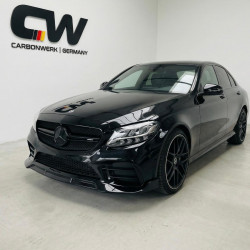 Carbonteile Tuning Frontlippe Lippe Schwert B ABS Glanz Schwarz passend für Mercedes Benz C Klasse W205 Limousine MoPf - 2791