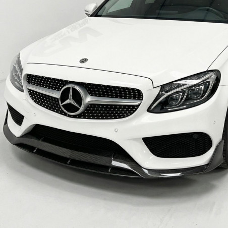 Carbonteile Tuning Frontlippe Spoiler Schwert Carbon passend für Mercedes-Benz W205 C205 mit AMG Line + C43 - 2905