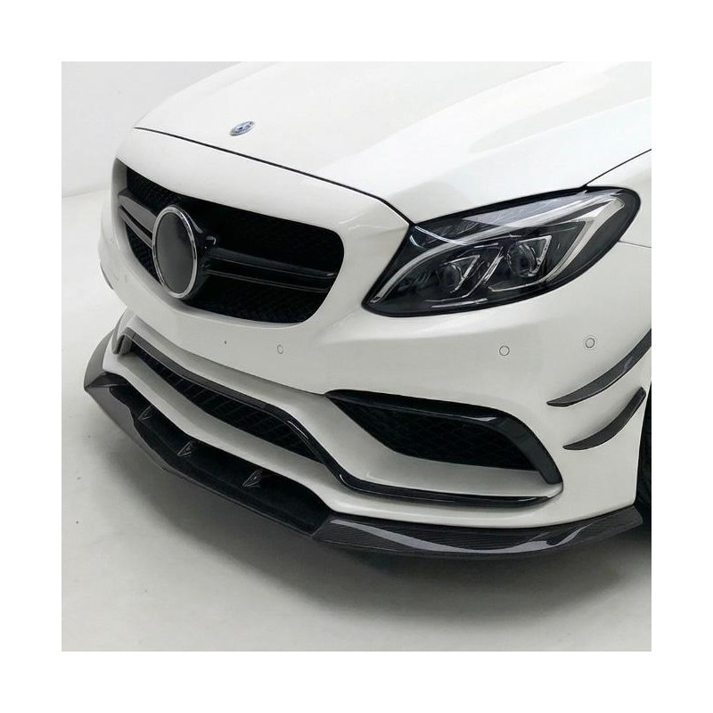 Carbonteile Tuning Frontlippe Lippe Schwert V2 Carbon passend für Mercedes C-Klasse C205 W205 C63 C63S AMG - 3002