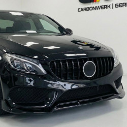 Carbonteile Tuning Frontlippe Lippe Schwert Spoiler ABS Glanz für Mercedes C-Klasse W205 S205 Limousine Kombi mit AMG Line - ...