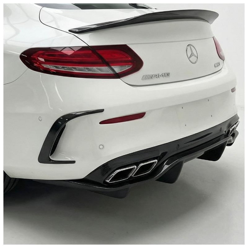 Pièces en carbone Tuning 1486 - Diffusor Carbon passend für Mercedes C-Klasse A205 C205 C63 C63S AMG