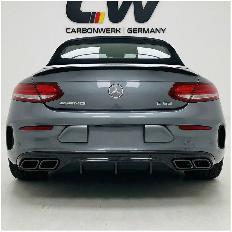 Pièces en carbone Tuning 1487 - Diffusor Carbon passend für Mercedes C-Klasse A205 C205 C63 C63S AMG