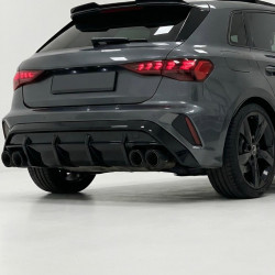 Carbonteile Tuning Heckdiffusor Diffusor ABS Glanz für AUDI S3 + A3 8Y S-Line Sportback Facelift - 4165