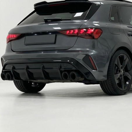 Pièces en carbone Tuning Heckdiffusor Diffusor ABS Glanz für AUDI S3 + A3 8Y S-Line Sportback Facelift - 4165