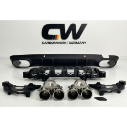 Pièces en carbone Tuning Heckdiffusor Diffusor ABS chrom passend für Mercedes Benz CLS-Klasse C257 mit AMG-Line NICHT CLS53 -...