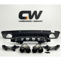 Carbonparts Tuning Heckdiffusor Diffusor ABS schwarz glanz passend für Mercedes Benz CLS-Klasse C257 mit AMG-Line NICHT CLS53...