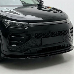 Carbonparts Tuning Frontlippe Lippe Schwert Frontspoiler Spoiler ABS Glanz Schwarz passend für Volkswagen Tayron R-Line Mk1 2...