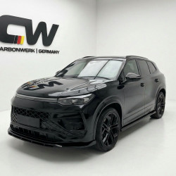 Carbonparts Tuning Frontlippe Lippe Schwert Frontspoiler Spoiler ABS Glanz Schwarz passend für Volkswagen Tayron R-Line Mk1 2...