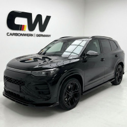 Carbonparts Tuning Frontlippe Lippe Schwert Frontspoiler Spoiler ABS Glanz Schwarz passend für Volkswagen Tayron R-Line Mk1 2...