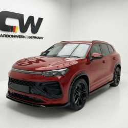 Carbonparts Tuning Frontlippe Lippe Schwert Frontspoiler Spoiler ABS Glanz Schwarz passend für Volkswagen Tayron R-Line Mk1 2...