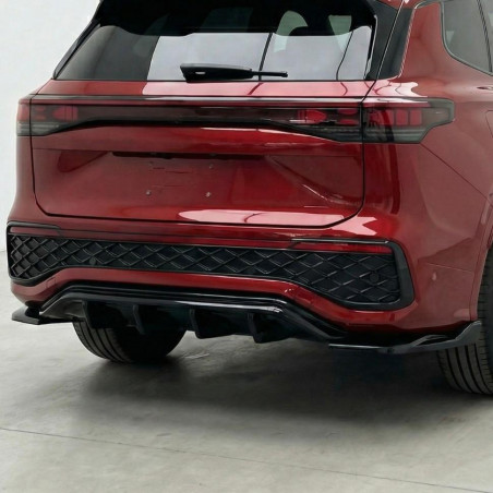 Carbonparts Tuning Diffusor Heckdiffusor Heck Ansatz 3-tlg. ABS Glanz Schwarz passend für Volkswagen Tayron Standard/R-Line M...