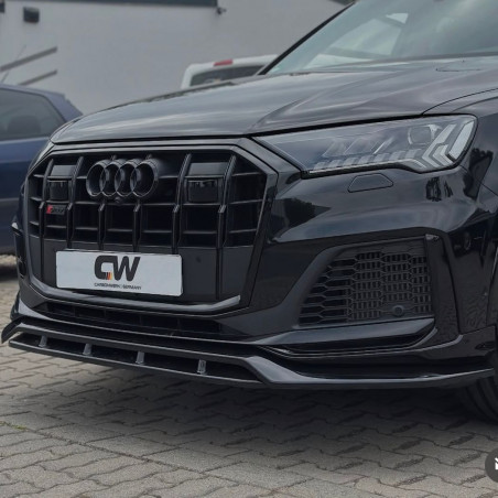 Pièces en carbone Tuning Frontlippe Lippe Schwert ABS Schwarz Glanz passend für AUDI SQ7 4M Facelift + Q7 S-Line - 4175