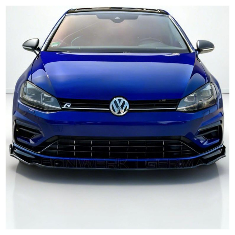 Carbonteile Tuning 1844 - Frontlippe Spoiler Schwert schwarz glänzend passend für Volkswagen VW Golf 7.5 R + R-Line + GTI
