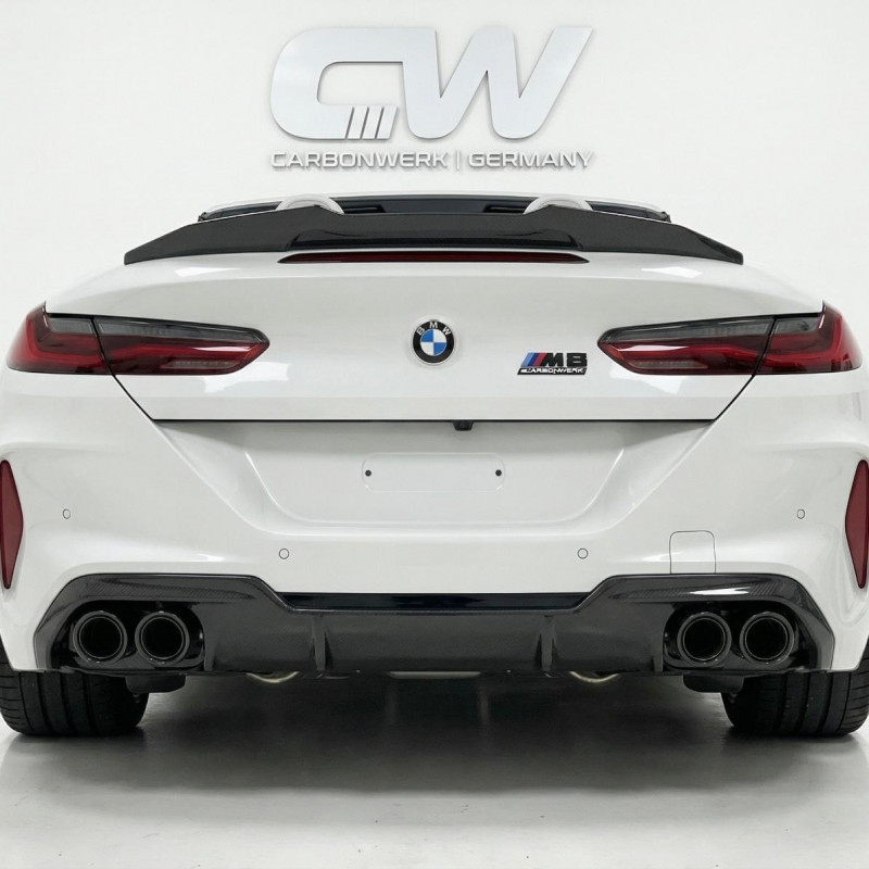 Carbonteile Tuning 1875 - Heckspoiler Spoiler Lippe Deep V2 Vollcarbon passend für BMW 8er G14 M8 F91 Cabrio