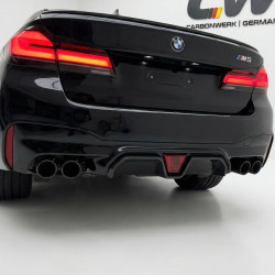 Pièces en carbone Tuning 1896 - Diffusor Clubsport mit Leuchte Vollcarbon passend für BMW M5 F90