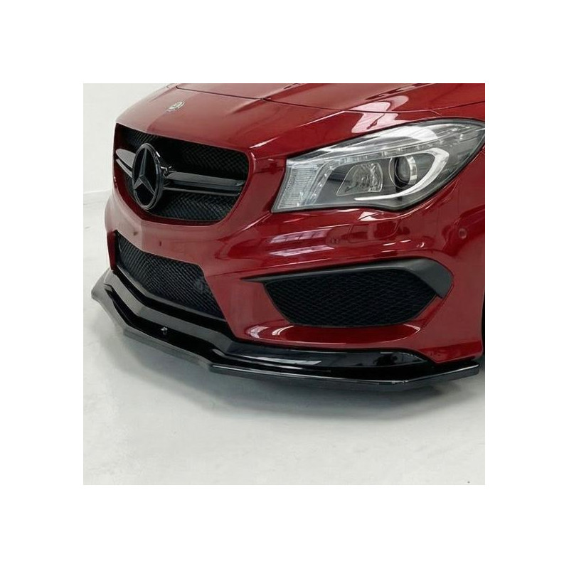 Carbonteile Tuning 1908 - Frontlippe Spoiler Schwert Performance ABS schwarz glänzend passend für Mercedes-Benz C117 CLA 45 A...