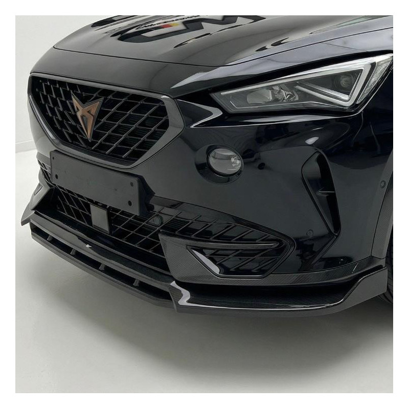 Carbonteile Tuning Frontlippe Spoiler Schwert ABS Schwarz Glänzend passend für Cupra Formentor - 3081