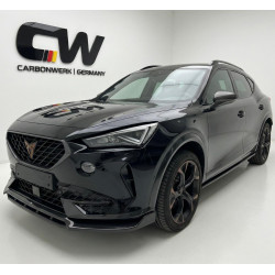 Carbonteile Tuning Frontlippe Spoiler Schwert ABS Schwarz Glänzend passend für Cupra Formentor - 3081