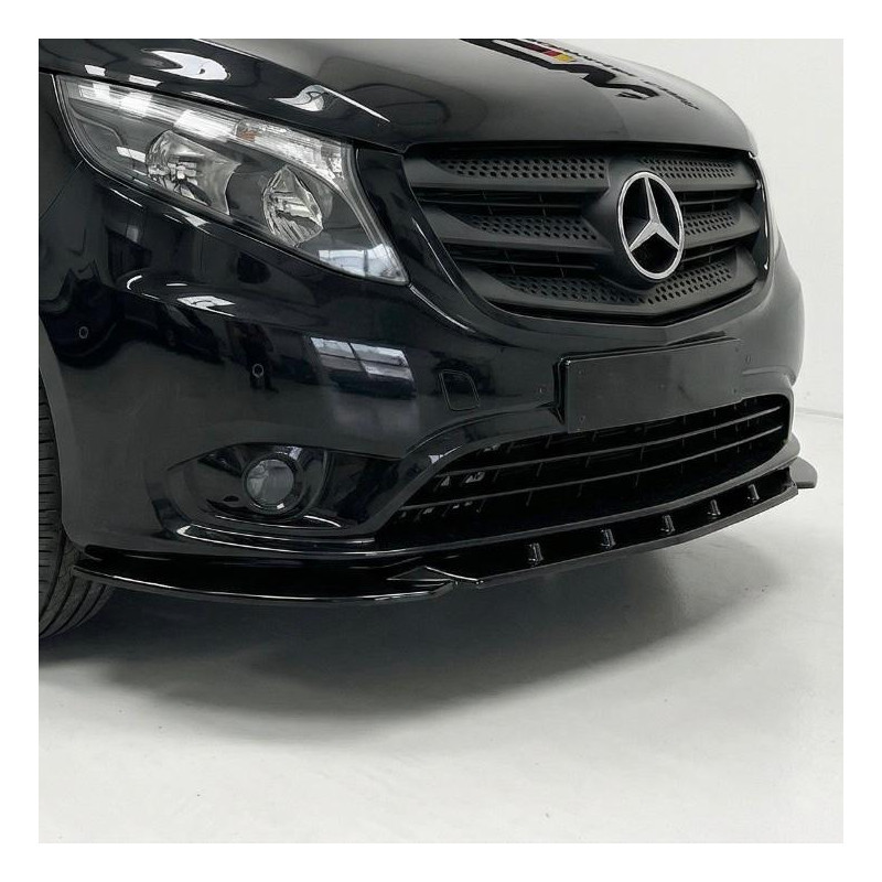 Carbonteile Tuning 2477 - Frontlippe Lippe Spoiler Schwert ABS Glanz Schwarz passend für Mercedes Vito W447 2014-2023