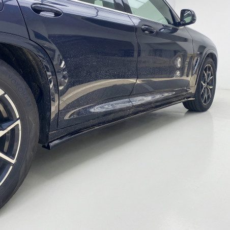 Carbonteile Tuning 2442 - Seitenschweller Ansatz Side Skirt Extension ABS Schwarz Glanz passend für BMW X3 G01 X3M F97 X4 G02...