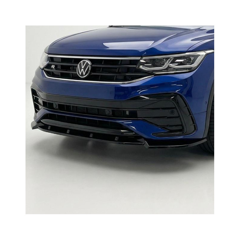 Pièces en carbone Tuning 2038 - Frontlippe Lippe Schwert ABS Glanz schwarz passend für Volkswagen Tiguan R MK2 Facelift