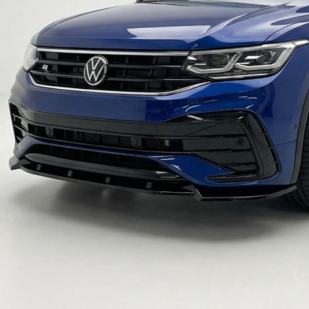 Pièces en carbone Tuning 2038 - Frontlippe Lippe Schwert ABS Glanz schwarz passend für Volkswagen Tiguan R MK2 Facelift