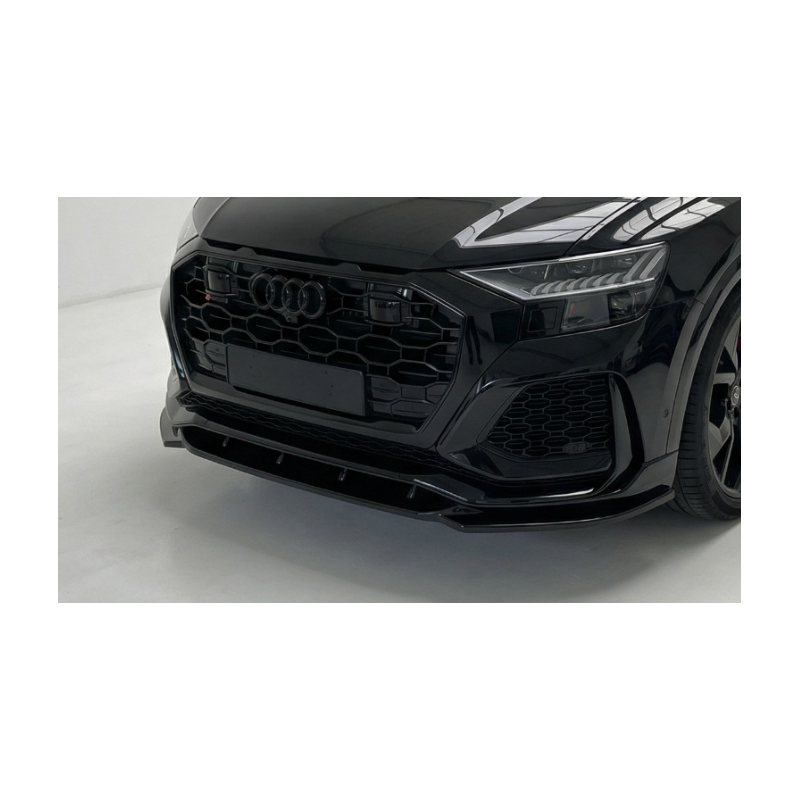 Pièces en carbone Tuning 2802 - Frontlippe Lippe Schwert Frontspoiler ABS Glanz Schwarz passend für Audi RS Q8