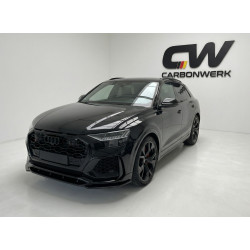 Pièces en carbone Tuning 2802 - Frontlippe Lippe Schwert Frontspoiler ABS Glanz Schwarz passend für Audi RS Q8