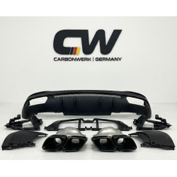 Carbonteile Tuning Heckdiffusor Diffusor ABS schwarz glanz passend für Mercedes Benz GLE-Klasse W167 V167 SUV mit AMG-Line NI...