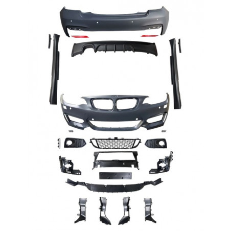 Carbonparts Tuning Bodykit Stoßstange Vorne Hinten Seitenschweller ABS passend für BMW 2er F22 auch LCI & M Paket - 4193