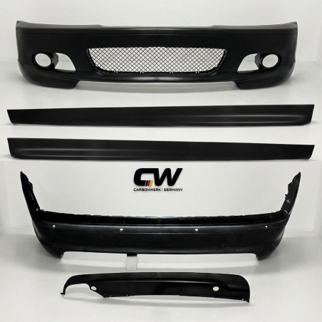 Pièces en carbone Tuning copy of Bodykit Stoßstange vorne Front hinten Heck Seitenschweller passend für BMW 3er E46 Coupe Cab...