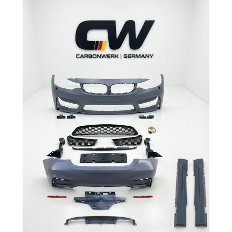 Pièces en carbone Tuning Bodykit V2 Stoßstange vorne Front hinten Heck Seitenschweller passend für BMW 4er F32 Coupe & F33 Ca...