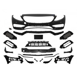 Stoßstange Vorne Front Frontstoßstange mit Grill schwarz für Mercedes C-Klasse W205 S205 A205 C205 14-20 nicht C63 AMG - 3079