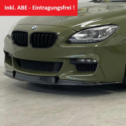 1687 - Front lip spoiler sword ABS black glossy fits BMW 6 series F06 F12 F13 with MPaket