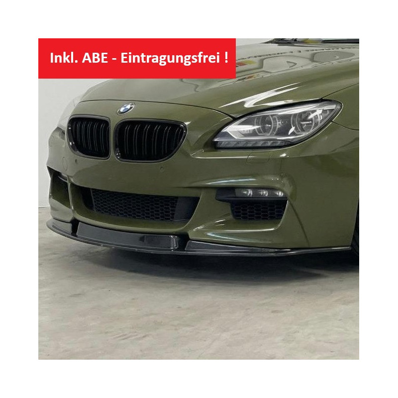 1687 - Frontlippe Spoiler Schwert ABS schwarz glänzend passend für BMW 6er F06 F12 F13 mit MPaket