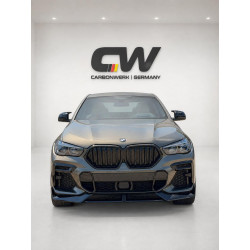 Frontlippe Lippe Spoiler Schwert Performance ABS schwarz glänzend für BMW X6 G06 Vorfacelift mit MPaket - 2960