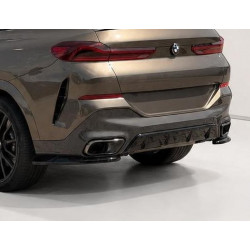 Hecksplitter Heckansatz Flaps Diffusor seitlich ABS schwarz glänzend passend für BMW X6 G06 Vorfacelift mit MPaket - 2961