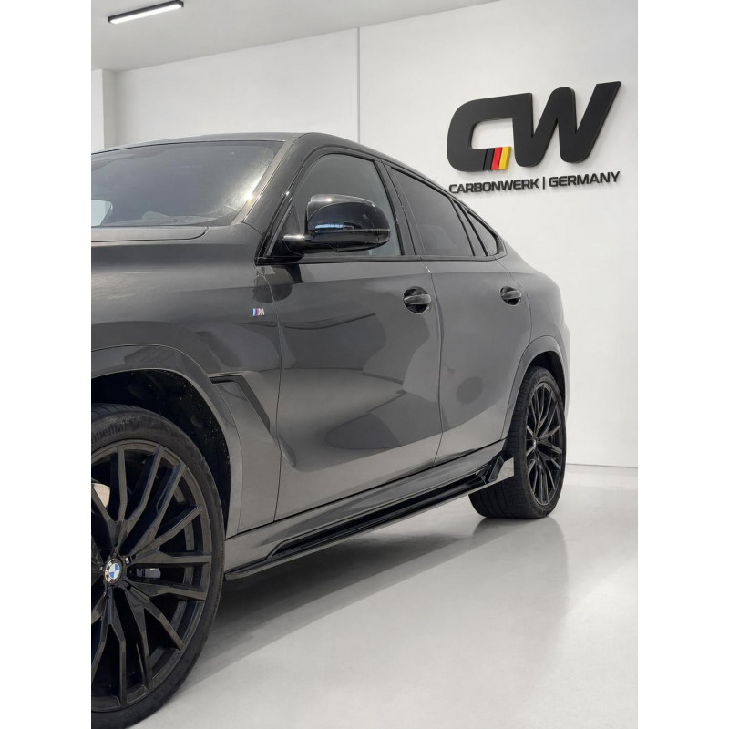 Sideskirts Seitenschweller Ansätze Performance ABS schwarz glänzend passend für BMW X6 G06 mit MPaket - 2962