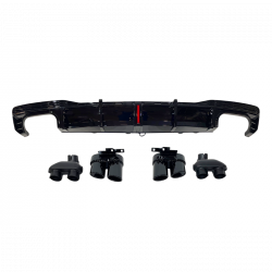 Heckdiffusor Diffusor ABS schwarz glänzend für AUDI A7 C8 4K mit Sline NICHT S7 - 4224