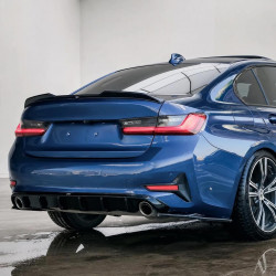 Heckdiffusor Diffusor Heck Ansatz ABS schwarz glänzend passend für BMW 3er G20 G21 mit Sportline Vorfacelift - 4233